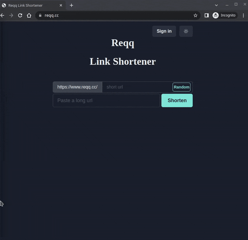 Reqq Link Shortener
